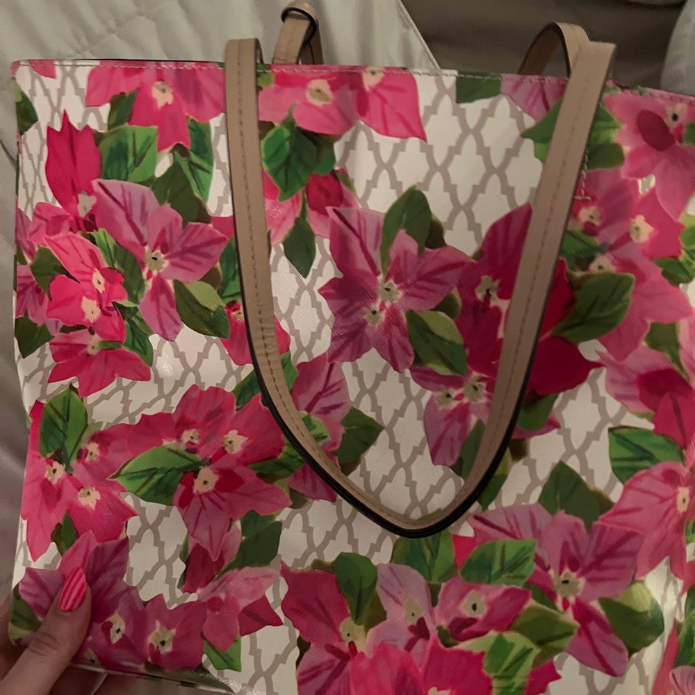 Kate Spade Pink and Green Floral Tote - Picture 7 of 8